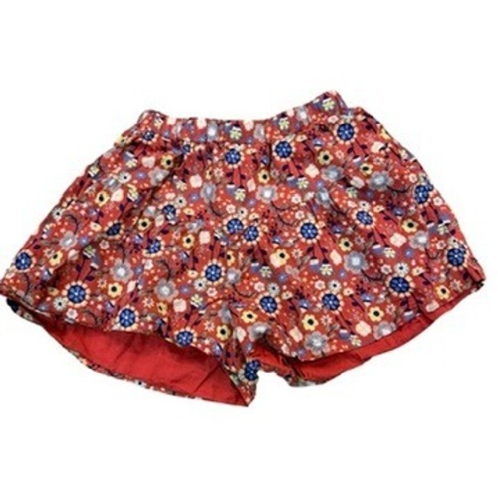 Peek Floral Shorts Red Multi Tiered Skort Style Kids Size S 6/7